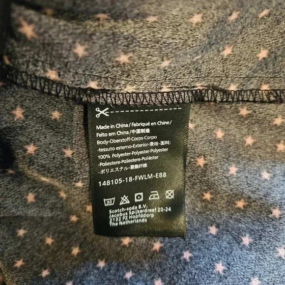 Scotch & Soda Stars Print Long Sleeve Low Waist Mini Ruffled Dress Size Medium. - Picture 15 of 16